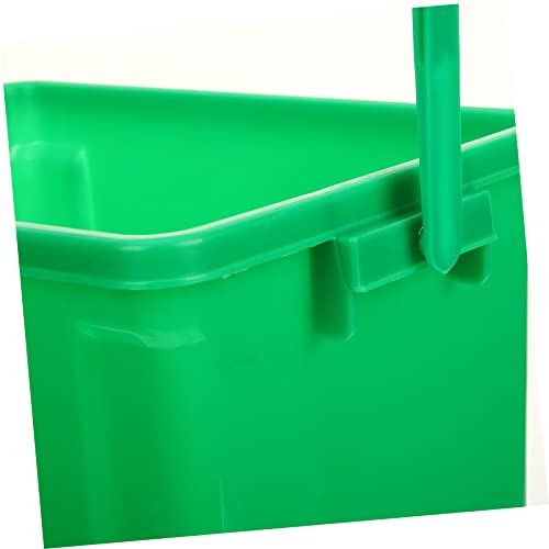 Caneca de basura cuadrada verde de plástico 13 galones miniatura 5