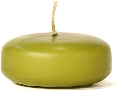 Pack of 10, 3" x 1.25" Small Disk Floating Candles Sage for Weddings, Home & Event Decoration, Relaxation, Made in US