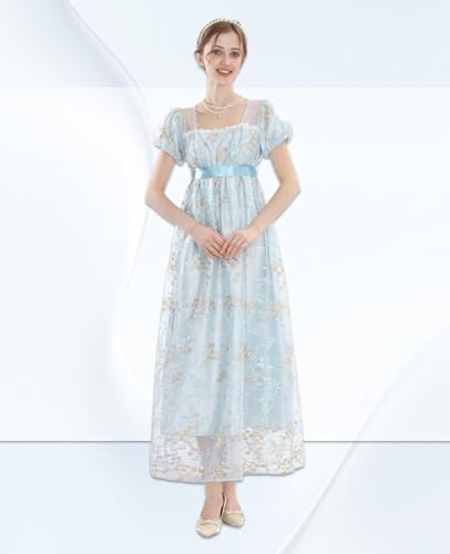 Image of NSPSTT Women Girls American Pioneer Colonial Dress Prairie Costume