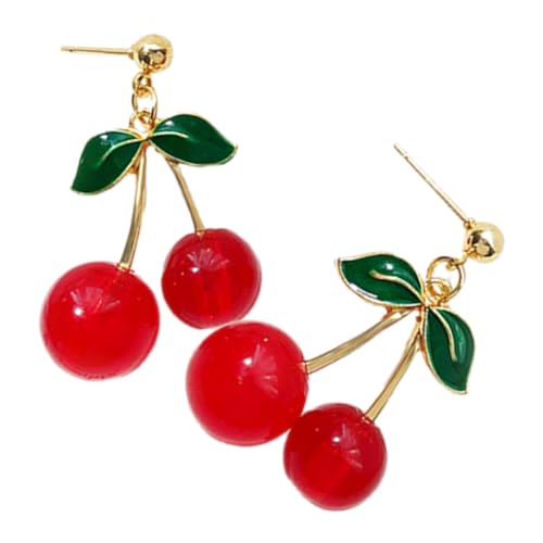 Boucles d'oreilles cerise clous de bijoux de mode simples pour femmes et filles