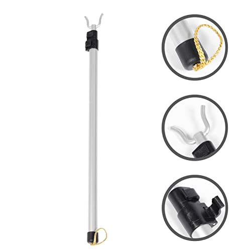 Patkaw Closet Reacher Pole 125X7X2.5Cm Wardrobe Hanger Pole With Hook And Grip Handle Aluminum Alloy Clothing Hanger Telescopic Rod To Easily Reach Clothes And Closet Poles #TOP3