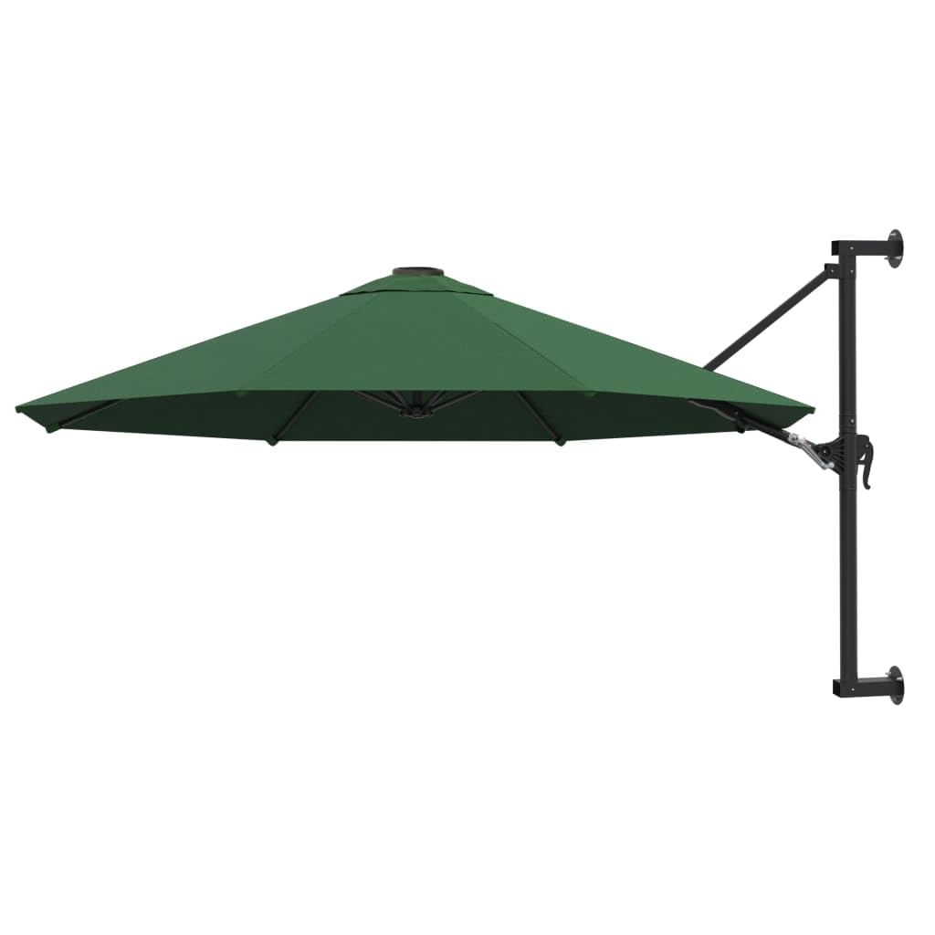 vidaXL Wall-Mounted Parasol with Metal Pole Umbrella Garden Sunshade Parasol