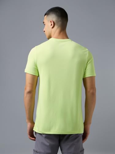 Image of TECHNOSPORT Men's Slim Fit Polyester Activewear Sports T-Shirt with Moisture-Wicking Comfort for Workout, Running & Gym