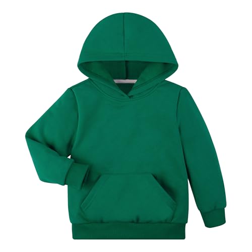 BIG ELEPHANT Boys Hooded Sweatshirt Fleece Pullover Hoodies Long Sleeve Warm Hoodie Sweatshirts with Pocket for Kids Green