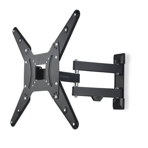 Hama Full Motion TV Wall Mount 3265 Inch Swivel 180 Tilt +5/-12 Extendable Arm 41.6 cm VESA 75x75400x400 Max 25 kg with Cable Management Black