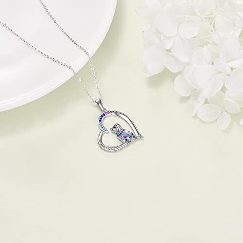 Yafeini Dog Necklace Sterling Silver Dog Pendant Necklace Cute Puppy Dog Jewelry For Girls Women Gifts #TOP2