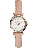 Nude/Lederband Fossil Damen Analog Quarz Uhr mit Leder Armband ES4699