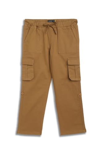 Image of Allen Solly Boys' Cotton Cargo Trousers | Multi-Pocket Design | Regular Fit | Comfort Wear | Casual & Outdoor Style