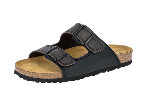 Lico BIOLINE MAN SOFT Herren Pantoletten, Schwarz/ Braun, 43 EU