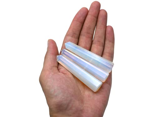 Image of Crystal Heaven Opalite Crystal Tower Obelisk Point For Chakra, Healing And Balancing - Aaa Grade Original Certified Gemstone Agate For Reiki Meditation Yoga Spiritual (3-4 Inches)