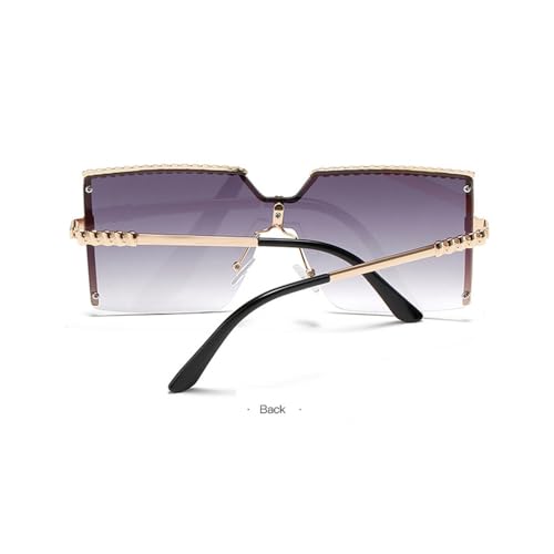 Lunettes de soleil une pièce sans cadre dégradées pour femmes - 6