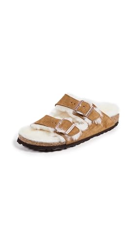 Birkenstock Women's Arizona Shearling Sandals, Mink, 8 Medium US