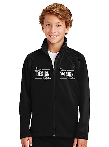 INK STITCH Unisex Kids Youth Yst90 Custom Personalized Embroidery Logo Texts Tricot Track Jackets - Black (M)