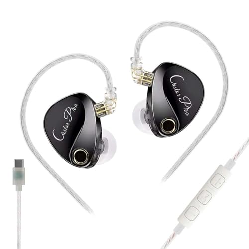 Image of x KZ Castor Pro x Wired IEM in Ear Monitor with Type C Plug, 10mm Dual Dynamic Driver, 4 Tuning Switch, Silver Plated Cable, HD Mic (HarmanTarget-ImprovedBass-Blk)