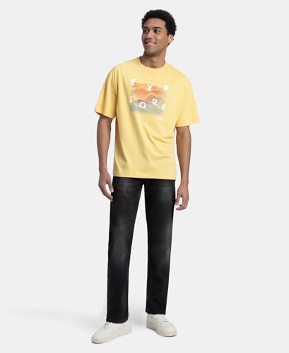 Image of Jockey US81 Men Super Combed Cotton Rich Graphic Printed Round Neck Half Sleeve T-Shirt