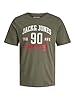 JACK & JONES Mens Ethan 3 Pack Short Sleeve T-Shirt Cotton Dusty Olive XXL #4
