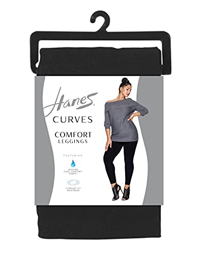 Hanes Womens Curves Comfort Leggings Tights, Black, X-Large-Xx-Large Us #TOP2