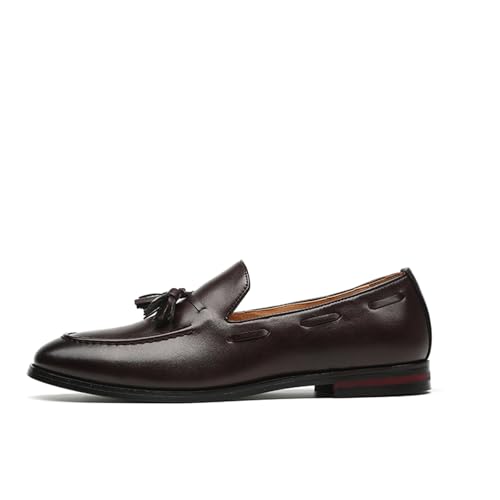 Men's Slip-On Soft Leather Tassels Loafers Fashion Casual Flats Moccasin Shoes for Business Formal Work Office Dress Penny Shoes4