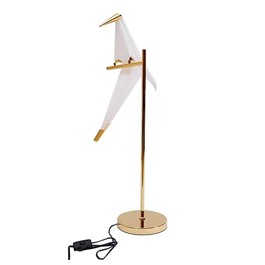 CNCEST LED Origami Crane Bird Table Lamp Nordic Modern LED Paper Crane Bird Lampshade Metal Base Table Light Living Room Bedroom Bedside Desk Reading Light