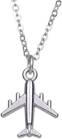 LIKGREAT Tiny Jet Plane Airplane Earrings and Pendant Necklace for Stewardess Flight Attendant Traveler