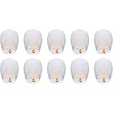 10 STÜCKE Chinesische Himmelslaternen, Kongming Fliegende Laterne für Denkmäler Biologisch abbaubare Papierlaternen Umweltfreundliche schwimmende Lichtlaternen Umweltfeuerlaternen für Hochzeiten