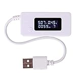 USB 簡易電圧・電流チェッカー 積算機能・VA同時表示対応 白