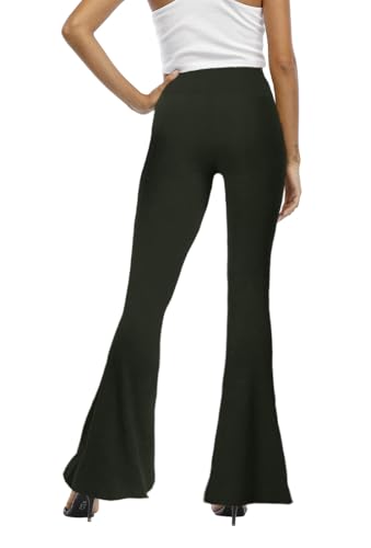 Image of WSPLYSPJY Women's Print Stretch Bell Bottom Flare Palazzo Pants Trousers
