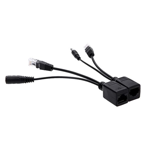 Cable divisor de conexión Poe Splitter 2 piezas para routers con conector 5.5 x 2.1mm miniatura 1