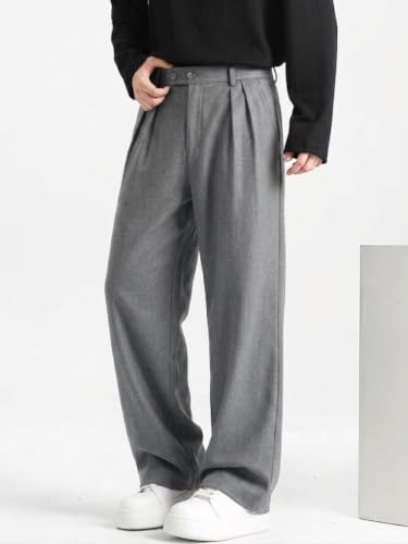 Image of Linen Pants for man | Relaxed Fit Korean Pants | Gurkha Trouser | Lower for Men | Elastic Waist Bottom wear | Straight Fit Casual Trousers | Formal Pant for Office & Wedding