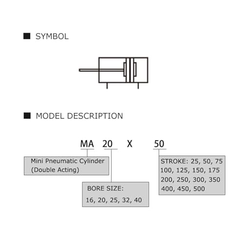 Vérin pneumatique MA 20 mm double effet pour automatisme industriel compact - 7