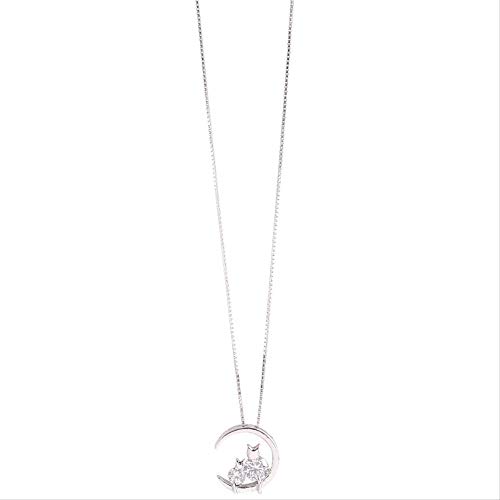 Collier lune chat en argent 925 le cadeau de mariage idéal pour elle