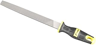 8-Inch T12 Carbon Steel File, Medium Cut, Hardeness HRC65, for Filing Soft Metal, Alumnium, Tin, Copper, Hard Plastic, Hard Wood, Comfort Massage Handle Grip, Premium Quality Metal File (Flat)