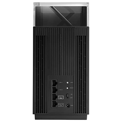 ASUS ZenWiFi Pro ET12 Noir - Pack de 1 - Système Wi-FI 6E AX Mesh, Tri-Bande, 11 000 Mbit/s, 600m2, AiProtection avec TrendMicro à vie, Port WAN/LAN 2,5 Gigabit + 2 Ports LAN Gigabit, AiMesh