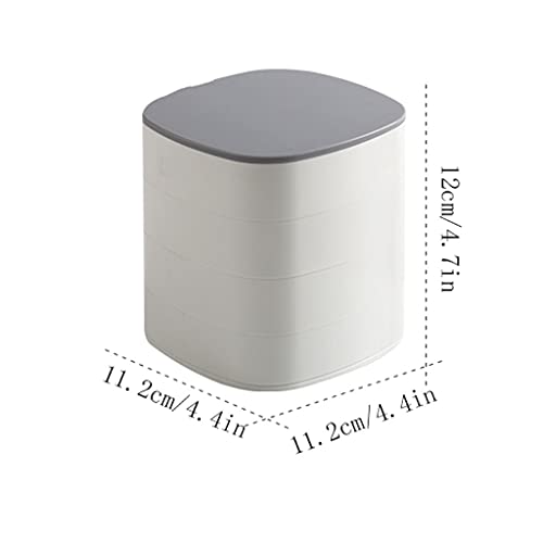 Pudełko na biżuterię Vinta – 4-warstwowy obrotowy organizer z lusterkiem, przenośne etui do przechowywania dla kobiet i dziewcząt, elegancki, klasyczny design na akcesoria i prezenty (A)