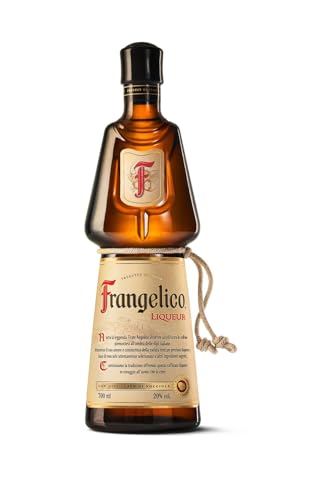 FRANGELICO - Licor de Avellanas 0,7 L, Sabor Dulce y Refrescante, con Avellanas SIlvestres Tostadas, Alcohol, Bayas y Especias, Textura Delicada, Dulzura Dorada, Color Dorado Pálido, 20% Vol. Alcohol
