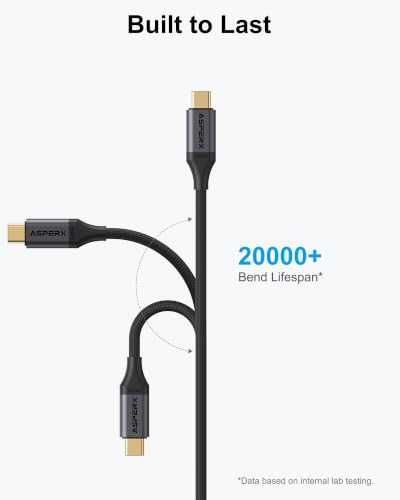 AsperX 240W USB C to USB C Cable[3.3ft+3.3ft] Fast Charging Type C Cord | Safe and Smart, Durable Cable, High Compatibility, 480 Mbps Data Transfer - image 4