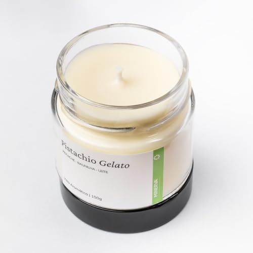MINERVA - Vela Aromatica Artesanal Perfumada - 150g (Pistachio Gelato)