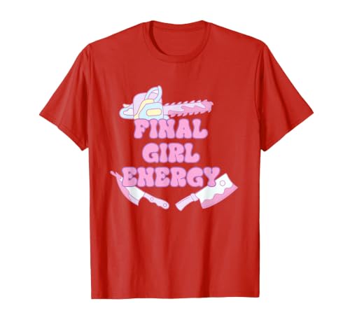 Final Girl Energy Funny Apparel T-Shirt, Men, Red, Large