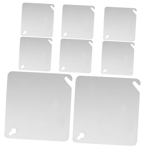 KALLORY Blank Square Metal Electrical Box Cover Plate 8pcs Set Black for Electrical Panels Home Office Use
