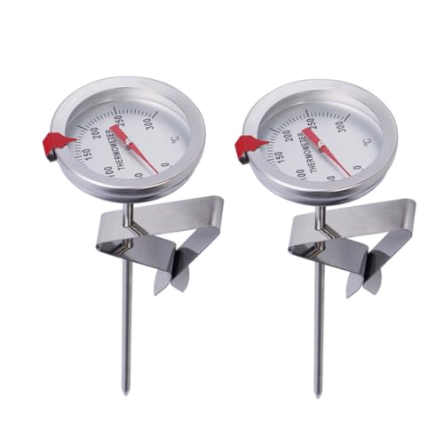 KICHOUSE 2Pcs High Temperature Resistance Food Thermometer Silver Kitchen Thermometers for Cooking Baking BBQ Probe