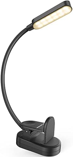 LEPOWER-TEC Book Light for Reading in Bed, 24LED Rechargeable Reading Light Clip on, Eye-Caring, 15 Lighting Modes, Portable Small Light for Kids Reading, Studying, Working