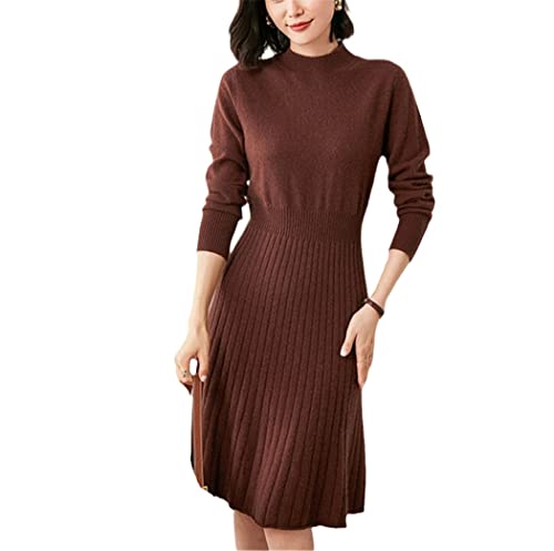 Robe longue en maille d'hiver FULBHPRINT idéale pour rester élégante au bureau en taille L