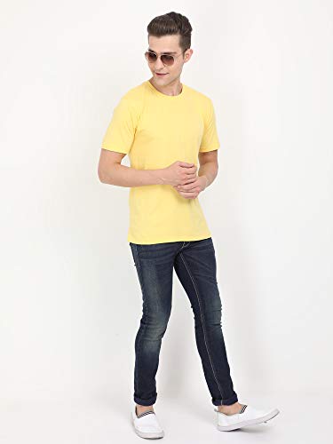 Image of FLEXIMAA Men's Cotton Round Neck Plain Half Sleeve T-Shirt