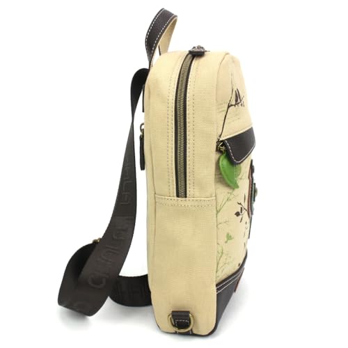 Image of CHALA Canvas Sling Bag Women RFID Protected Canvas Crossbody Backpack with Adjustable Strap