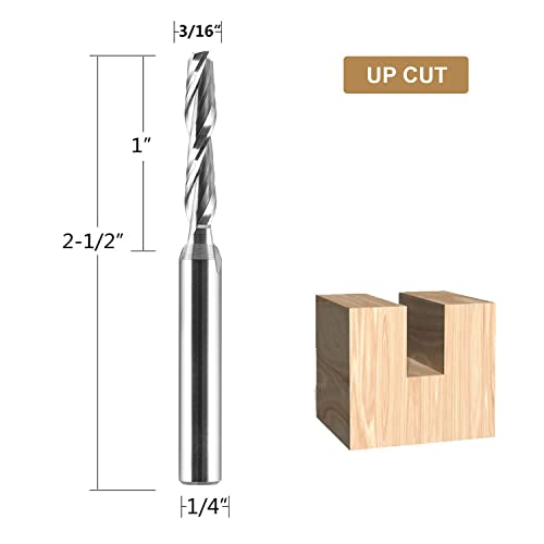 Spetool Carbide Cnc Router Bits 3/16 Inch Cutting Diameter Up Cut Router Bit With 1/4 Inch Shank Suitable For Cnc Engrave Cargving #TOP1