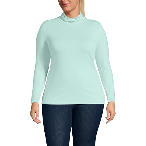 Image of Lands' End Lightweight Jersey Long Sleeve Turtleneck