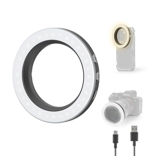 SMALLRIG Vibe P30 67mm Ring LED Videoleuchte, Zweifarbiges Licht in Pulvergröße mit Hohem CRI ≥90, Kompatibel mit 67mm Telefonhalterungen/Hüllen/Objektiven, für die Erstellung von Lnhalten - 4873