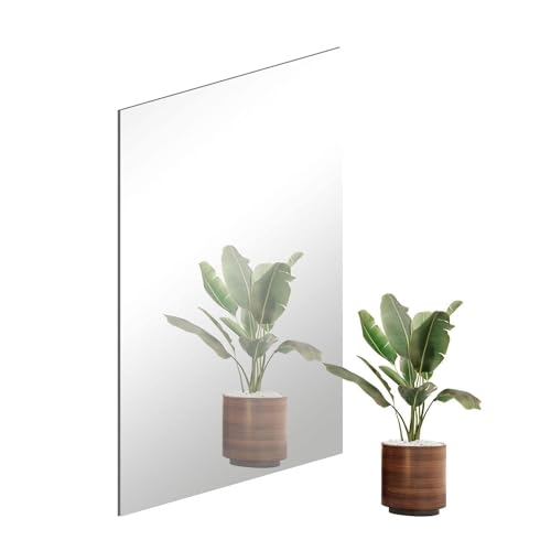 QEEYON Espejos de Pared de Vidrio, 40 x 30 cm Espejo Adhesivo Rectangular Sin Marco, Espejos Grandes de Pared Espejo de Vidrio de Pared Decoracion Hogar para Salon Pasillo Comedor Armrio
