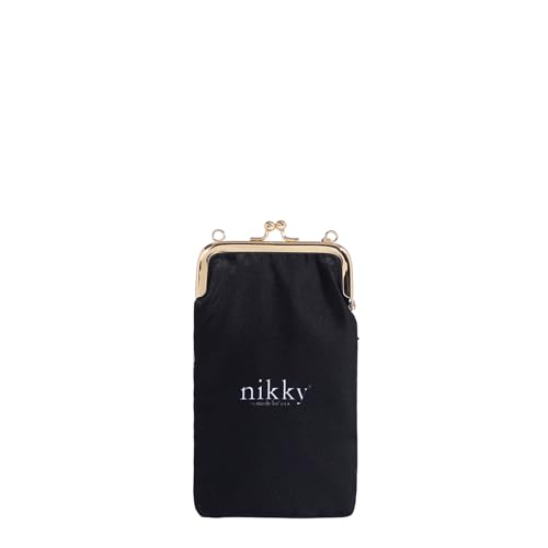 Nicole Lee NIKKY Kisslock Phone Wallet Purse, Gold Chain Strap, Pearl Tassel4