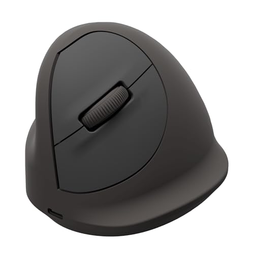 Fellowes Breyta Plus Souris Verticale Ergonomique Grande pour gaucher, Connexion Bluetooth, dongle sans Fil ou Filaire. Batterie Rechargeable, Protection antibactérienne Microban